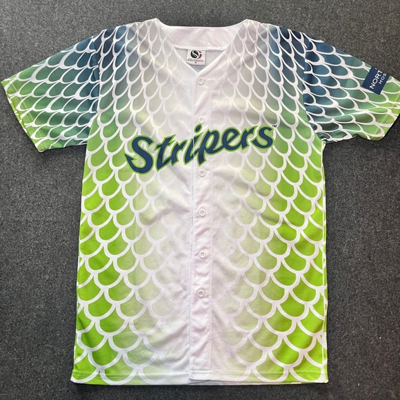 Something Inked Other - Gwinnett Stripers Fishscale Jersey Mens Medium Green Excellent MiLB Baseball